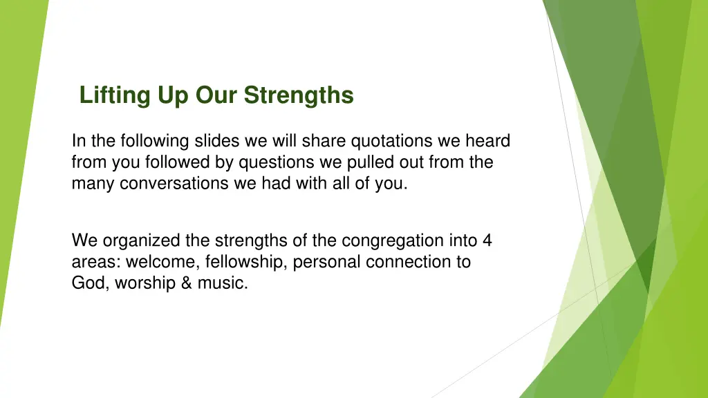 lifting up our strengths