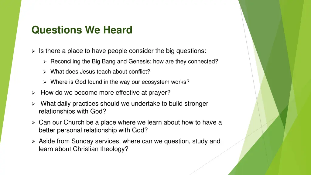questions we heard 2