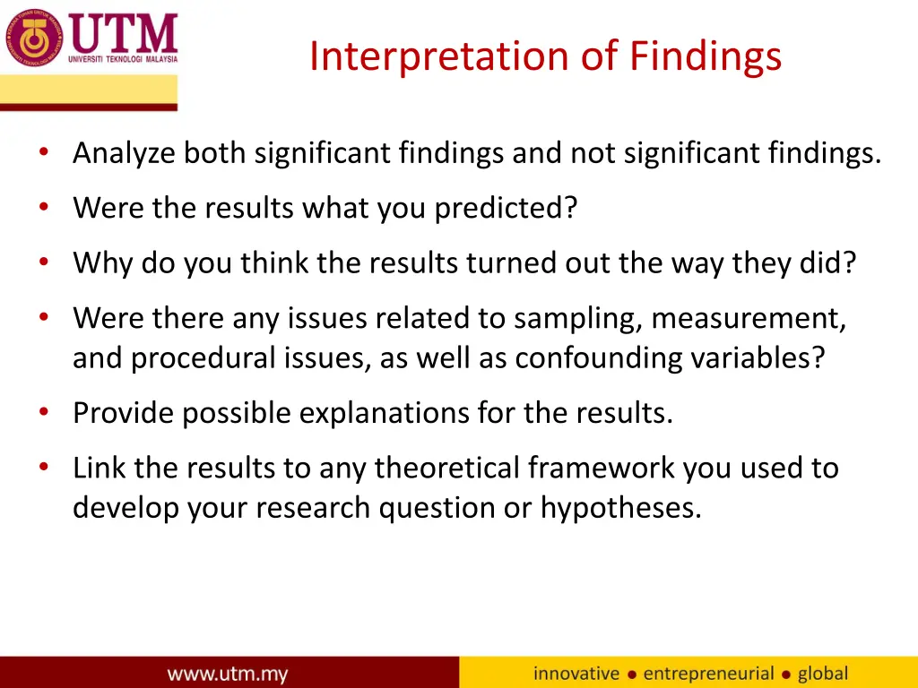 interpretation of findings