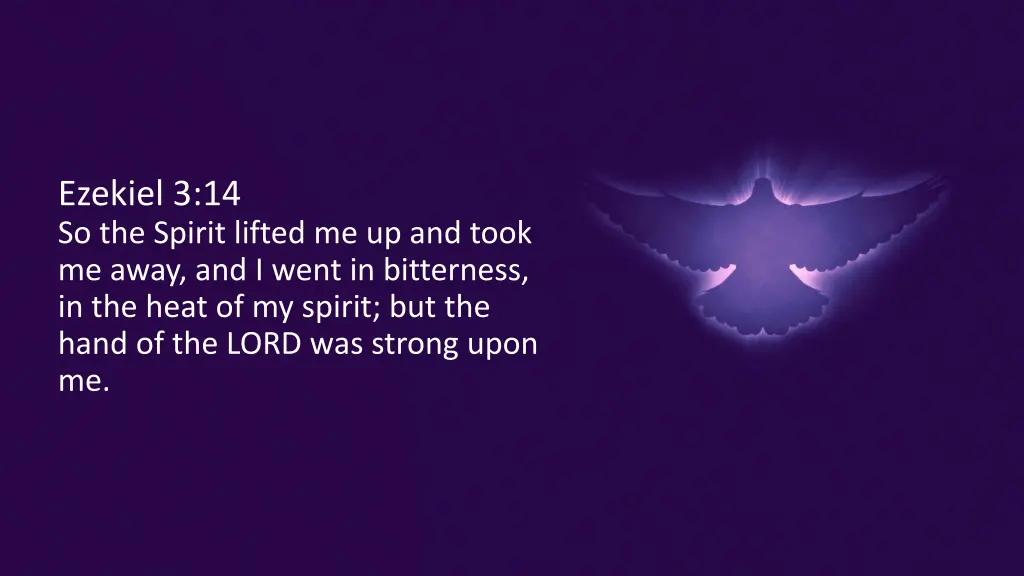 ezekiel 3 14 so the spirit lifted me up and took