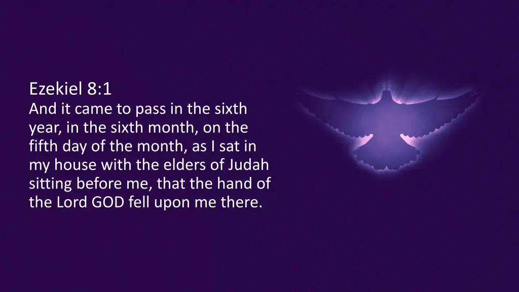 ezekiel 8 1 and it came to pass in the sixth year