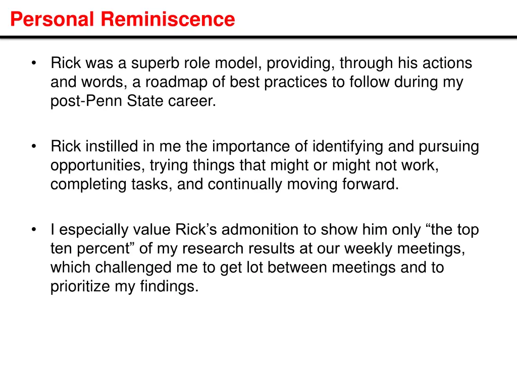 personal reminiscence 3