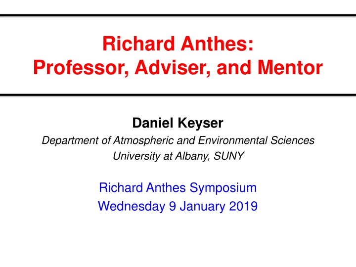 richard anthes professor adviser and mentor