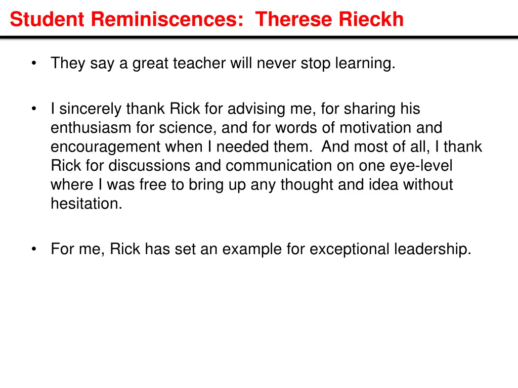 student reminiscences therese rieckh