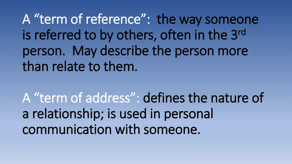 a term of reference a term of reference