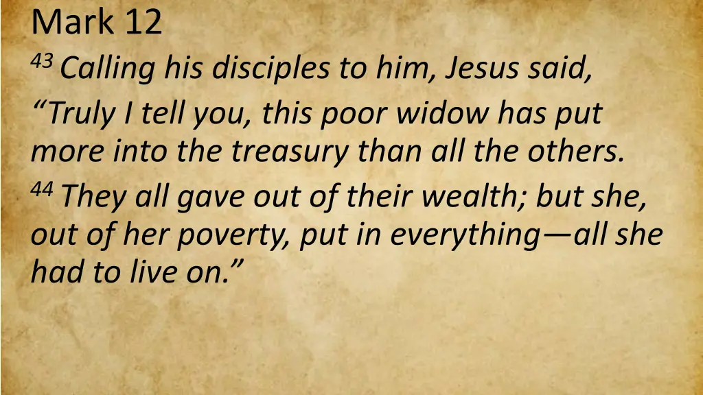 mark 12 43 calling his disciples to him jesus