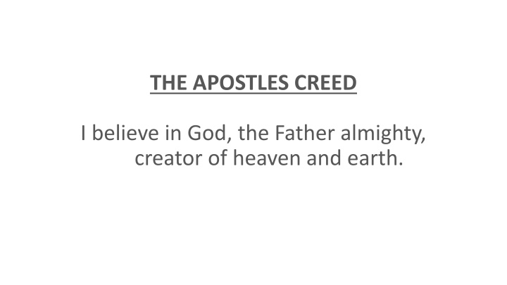 the apostles creed
