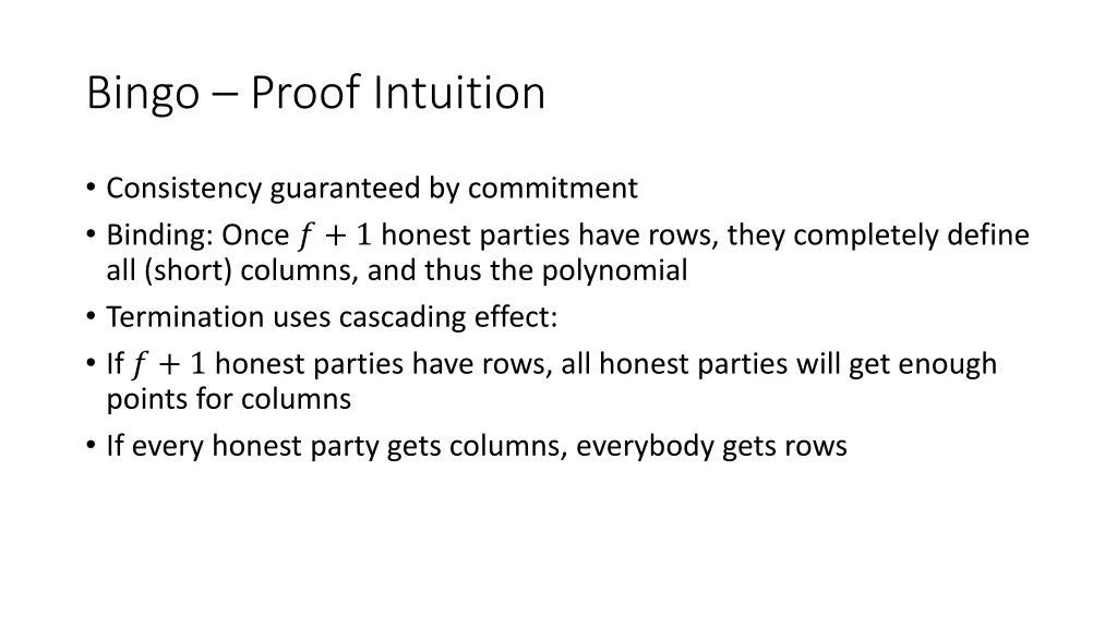 bingo proof intuition