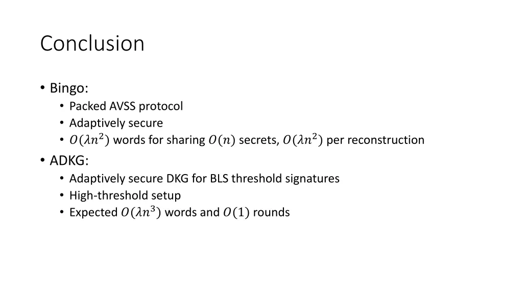 conclusion