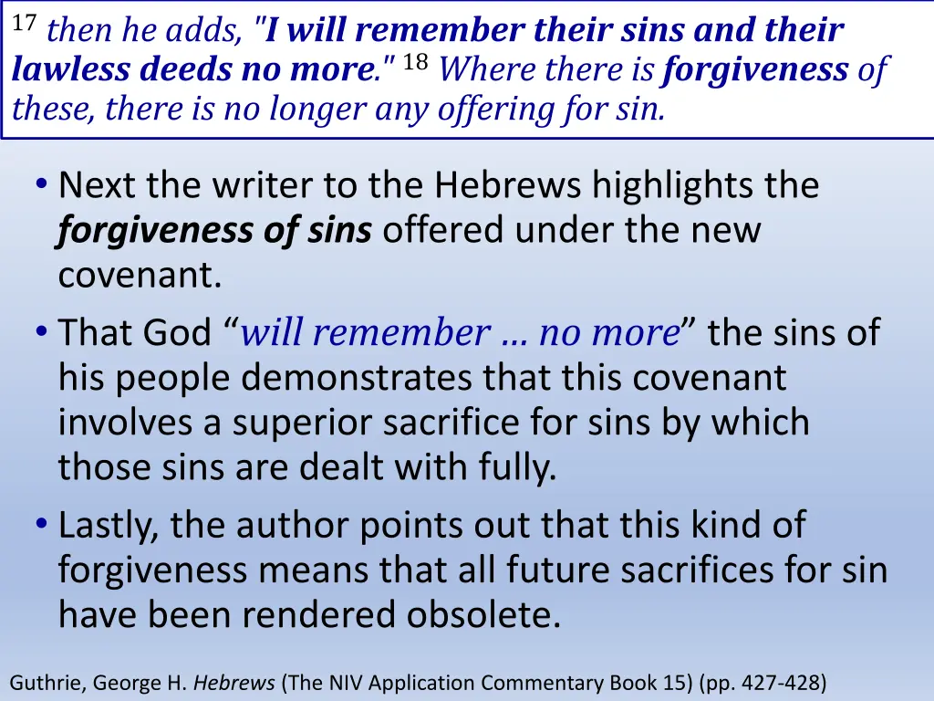 17 then he adds i will remember their sins