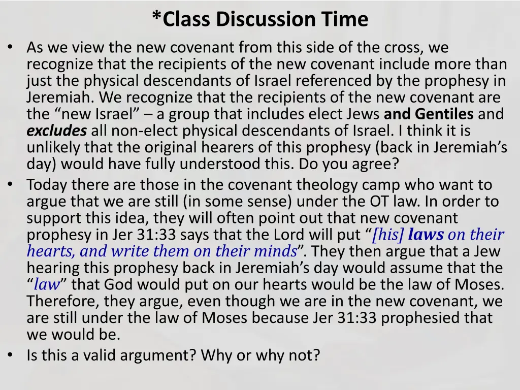 class discussion time 3