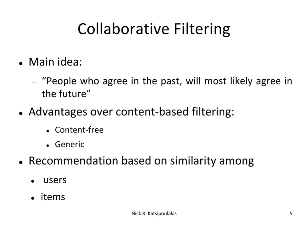 collaborative filtering