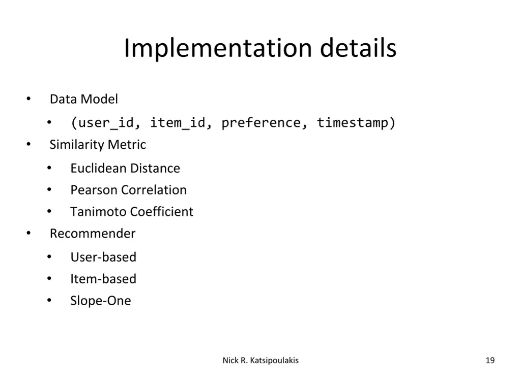 implementation details