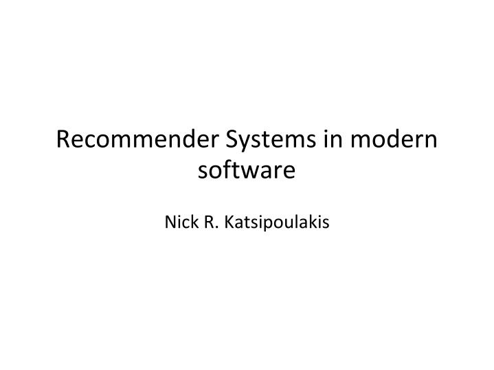 recommender systems in modern software