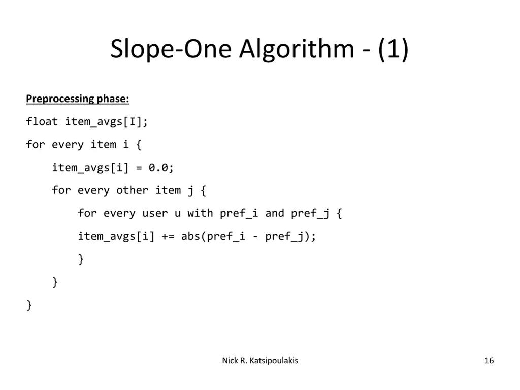 slope one algorithm 1