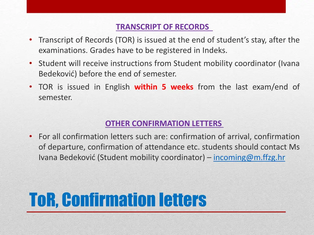 transcript of records