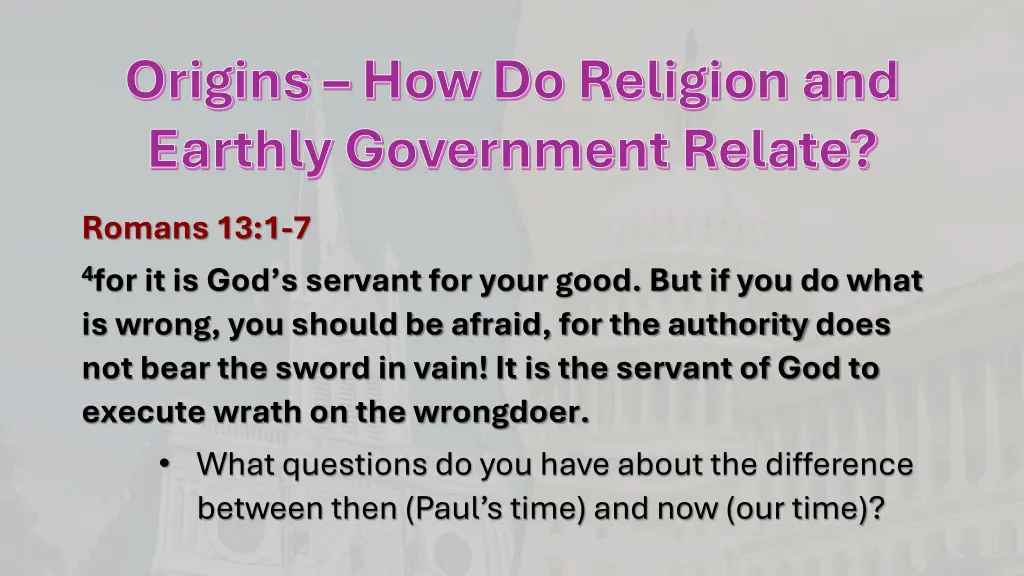 origins how do religion and earthly government 3