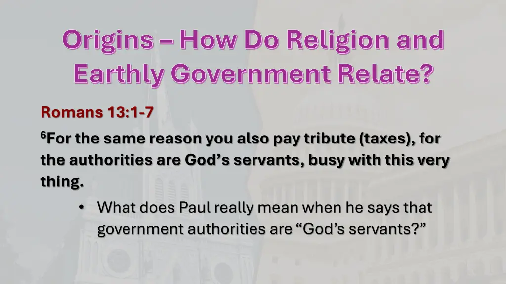 origins how do religion and earthly government 5