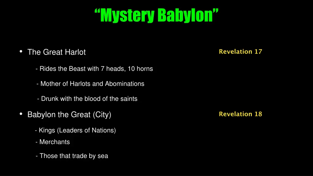 mystery babylon