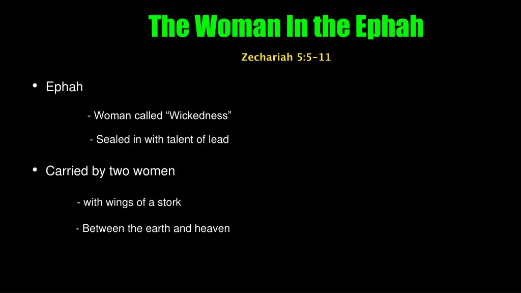 the woman in the ephah