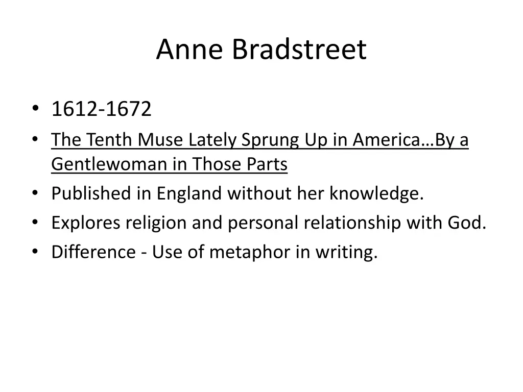 anne bradstreet