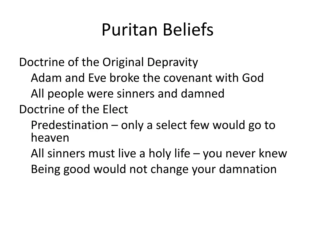 puritan beliefs