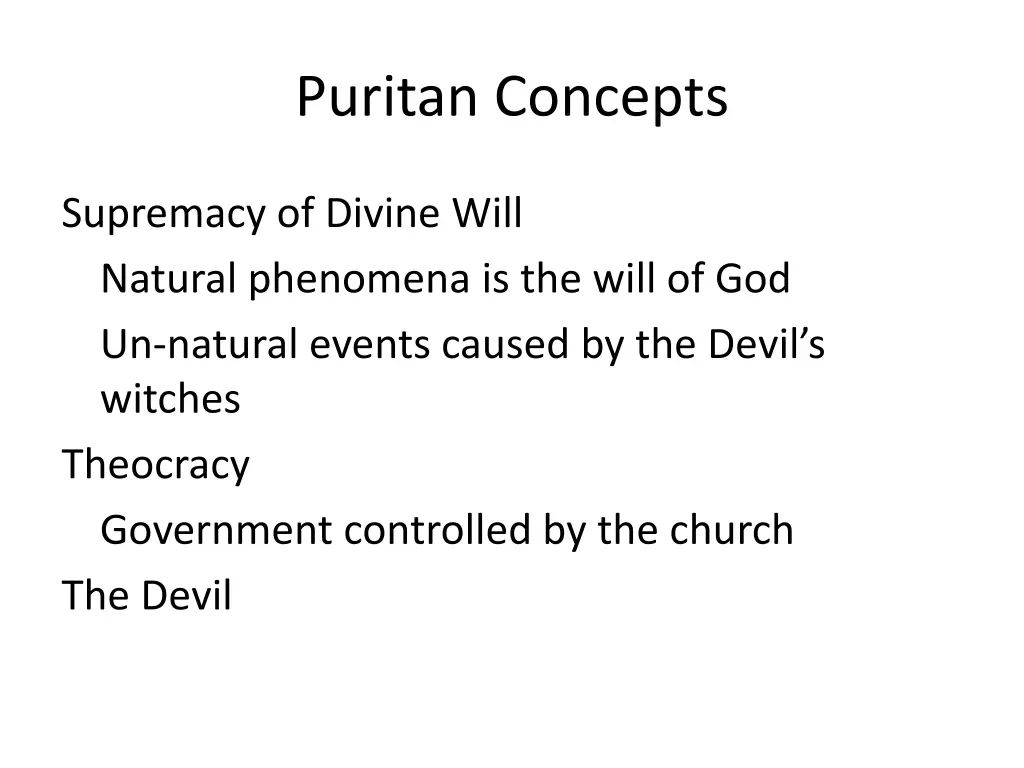 puritan concepts