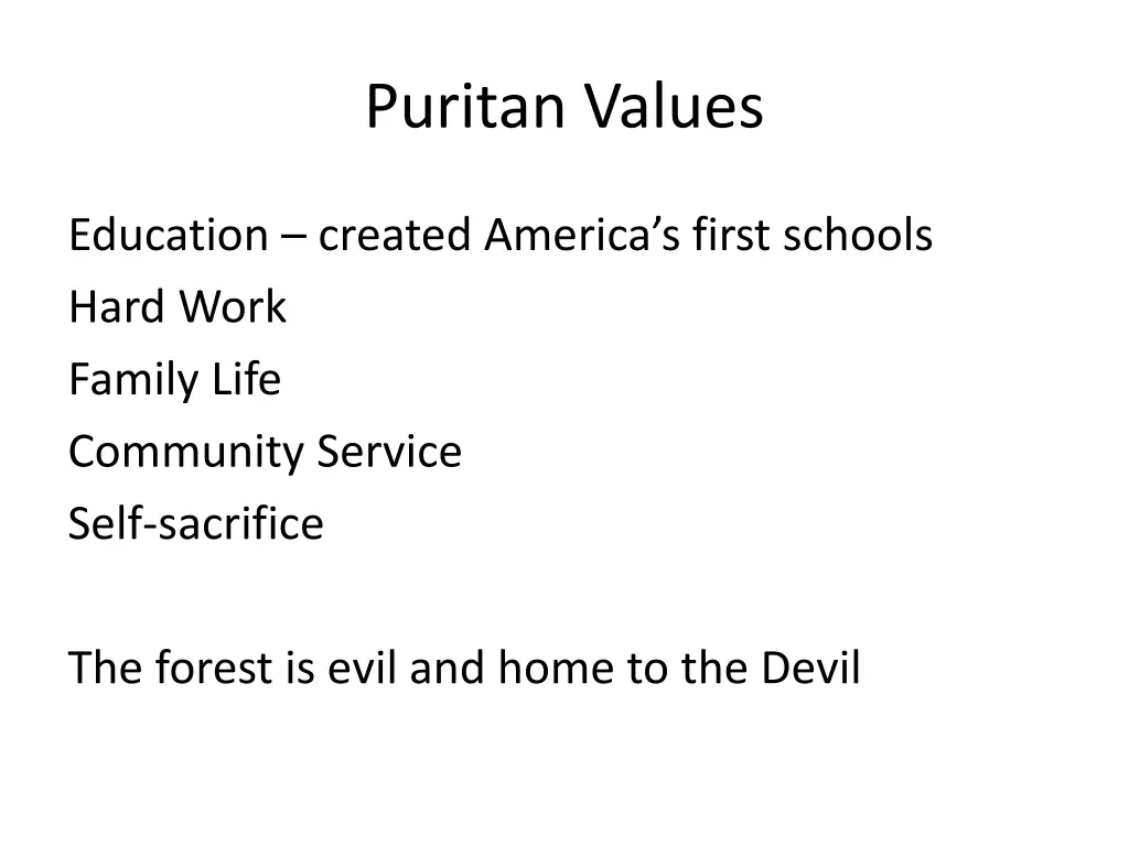 puritan values