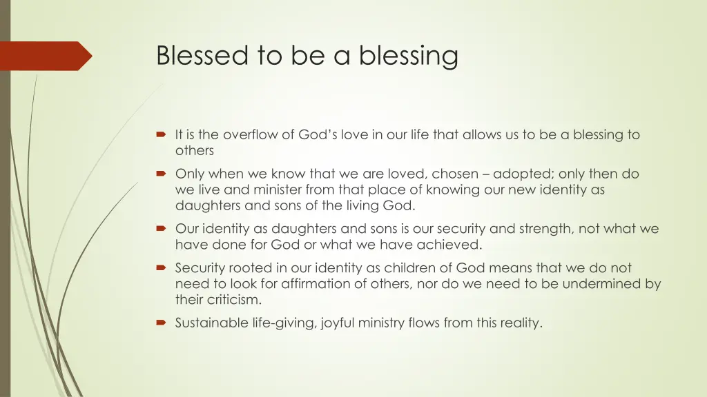 blessed to be a blessing 1