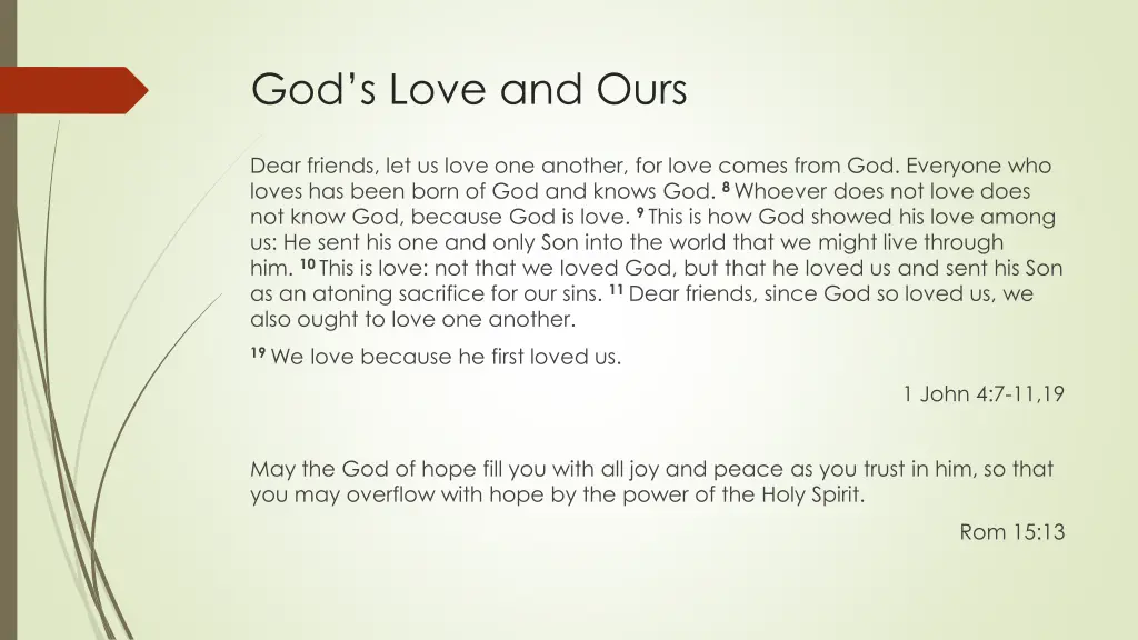 god s love and ours