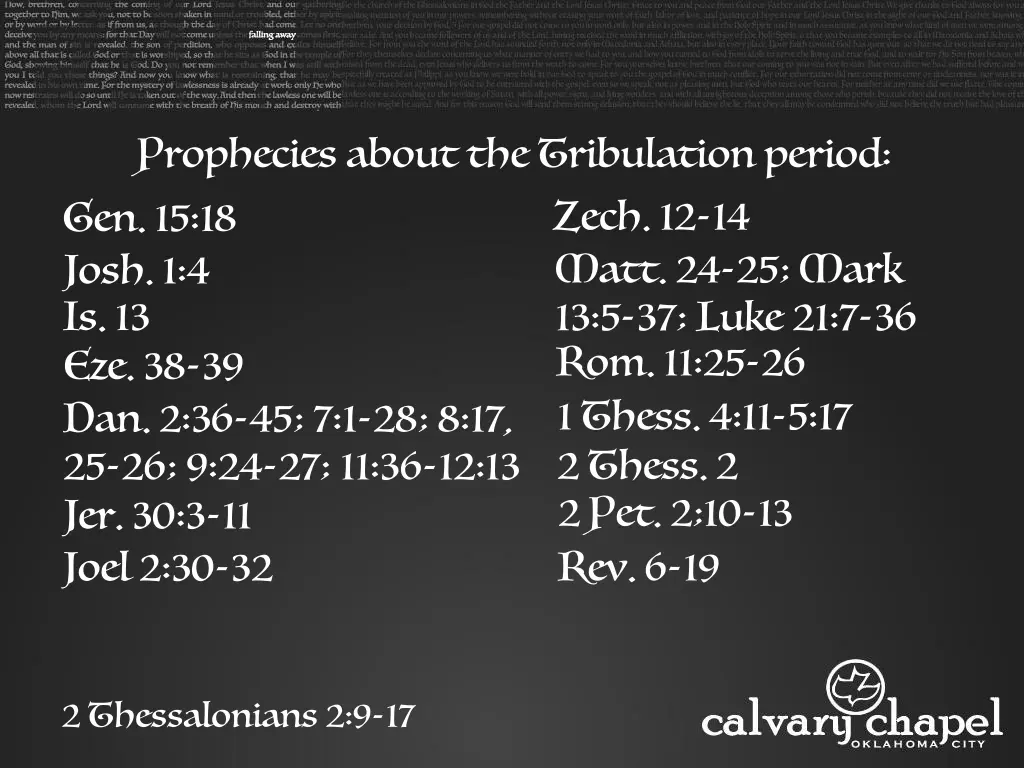 prophecies about the tribulation period