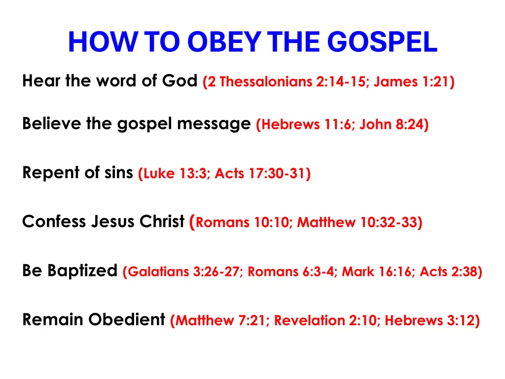 how to obey the gospel