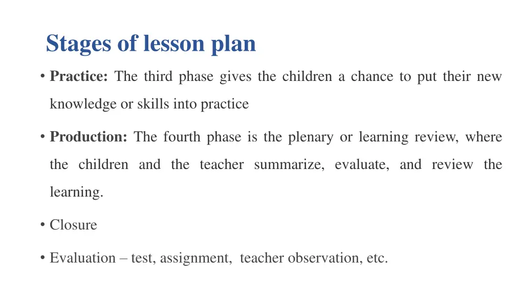 stages of lesson plan 1