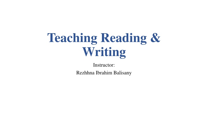 teaching reading writing