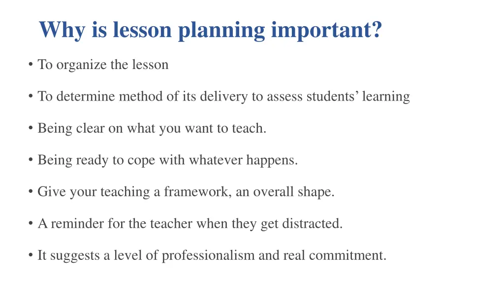 why is lesson planning important