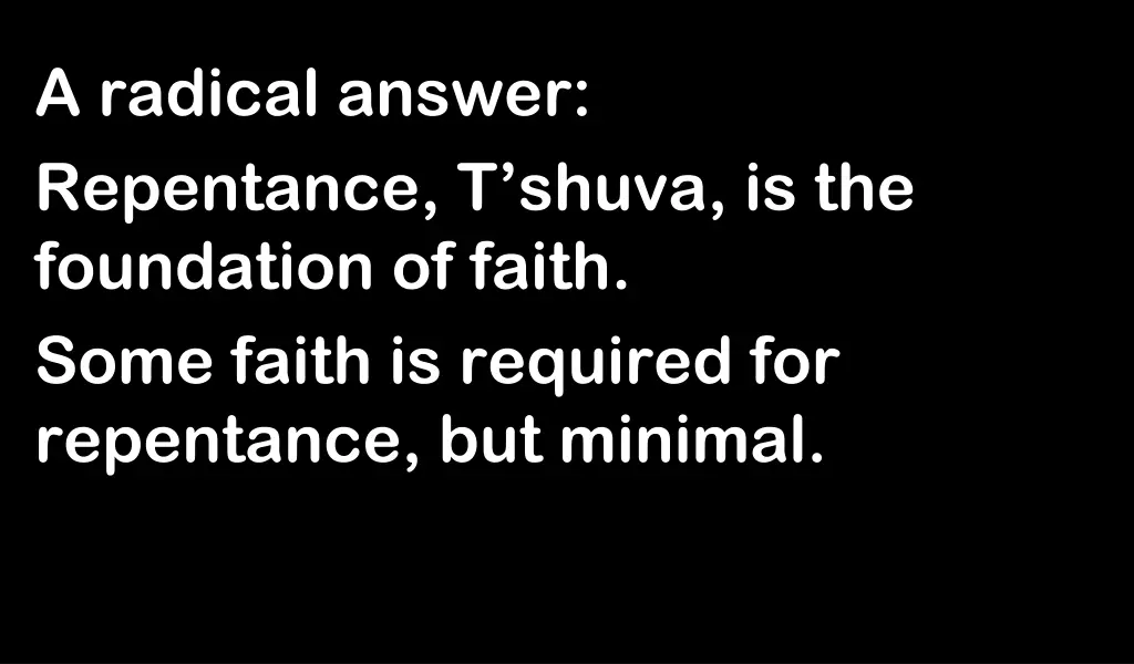 a radical answer repentance t shuva