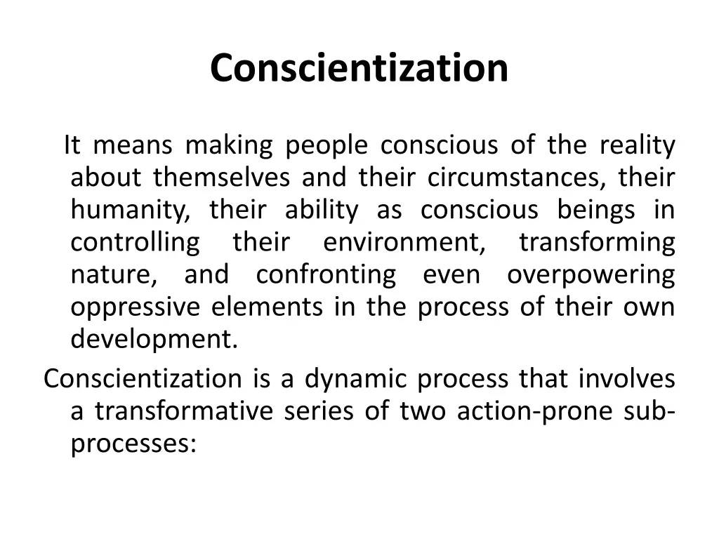 conscientization
