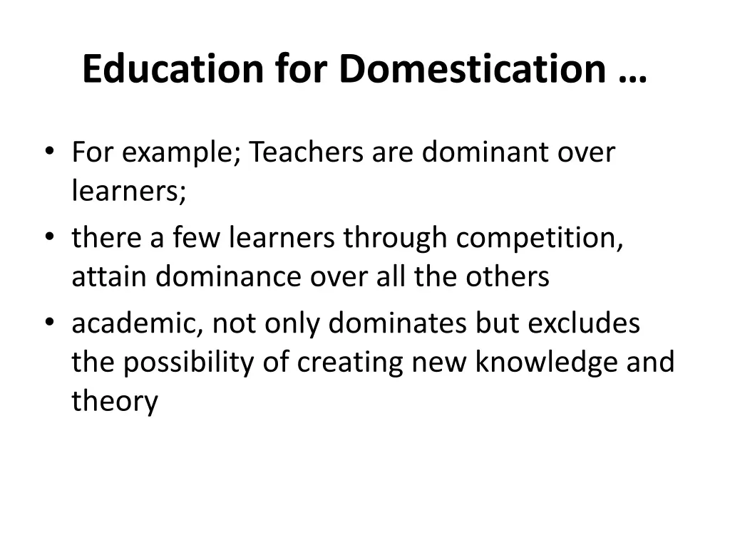 education for domestication 3