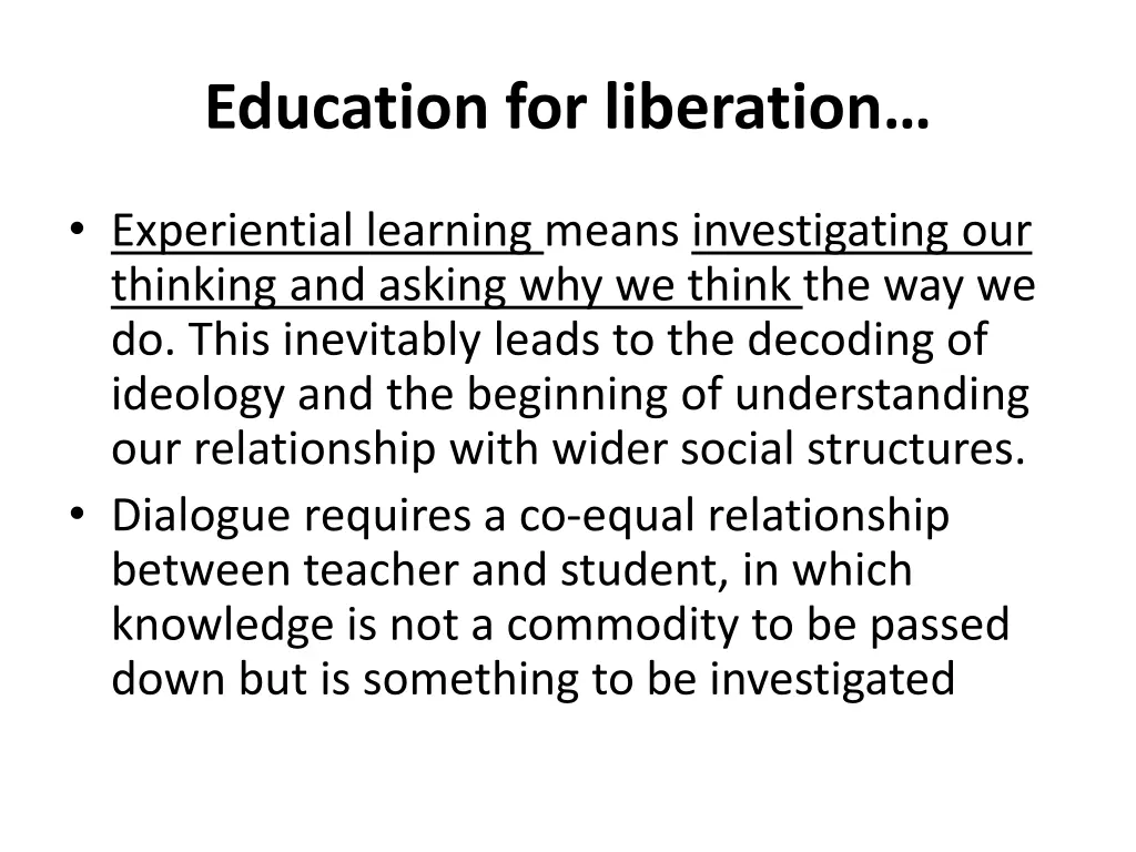 education for liberation 8