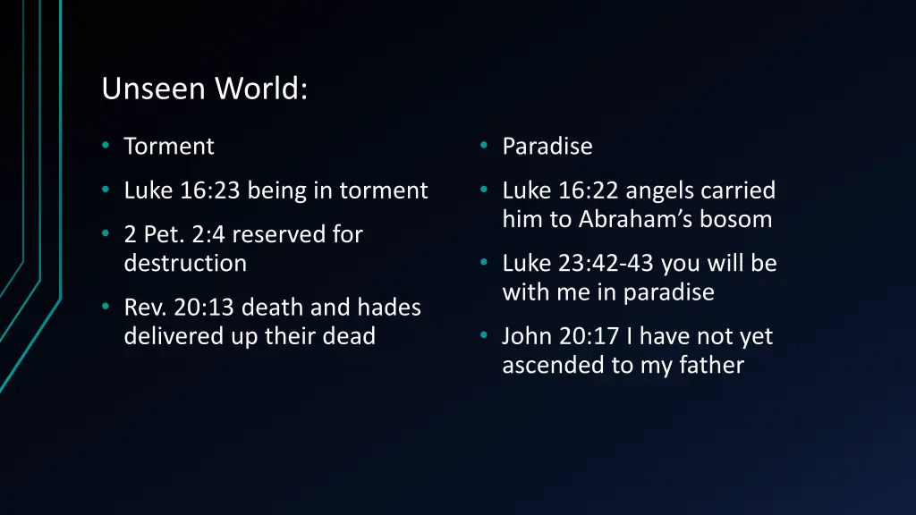 unseen world