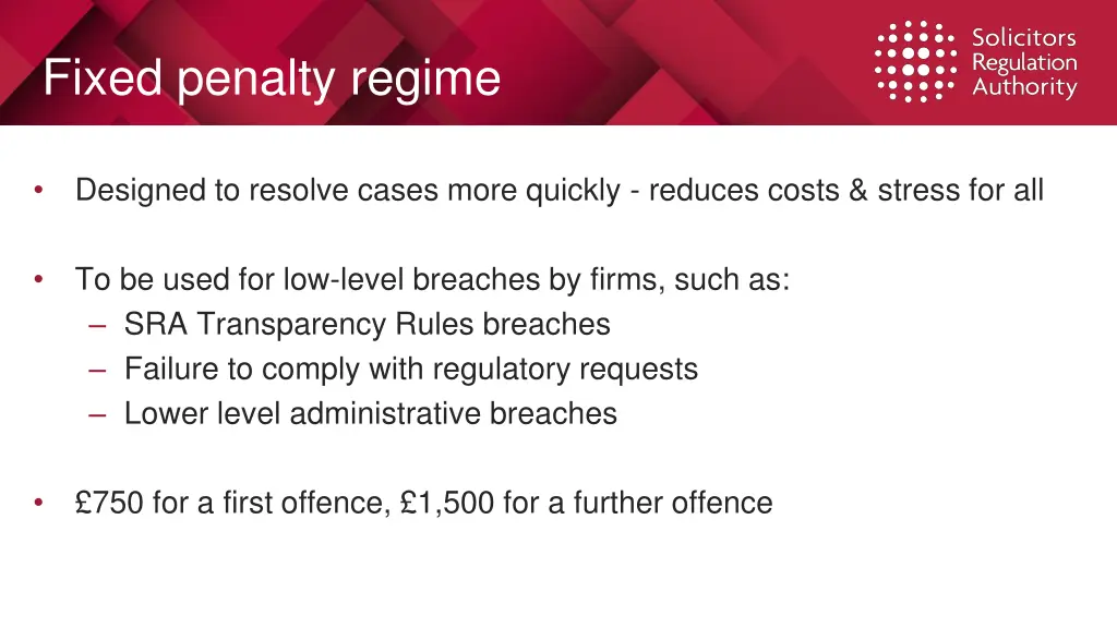 fixed penalty regime