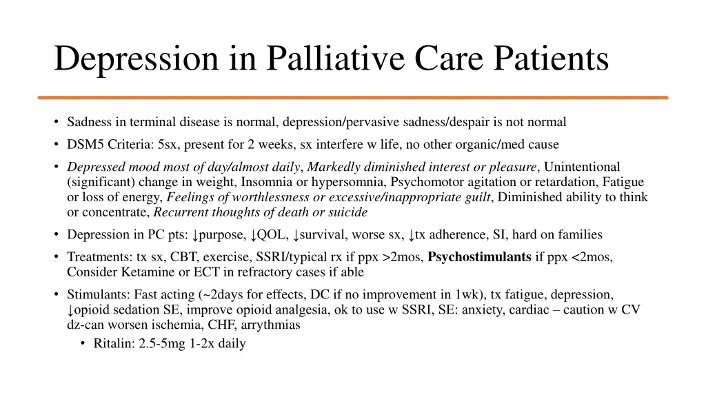 depression in palliative care patients
