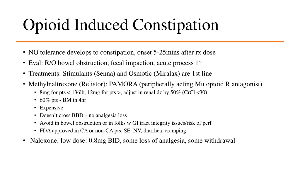 opioid induced constipation