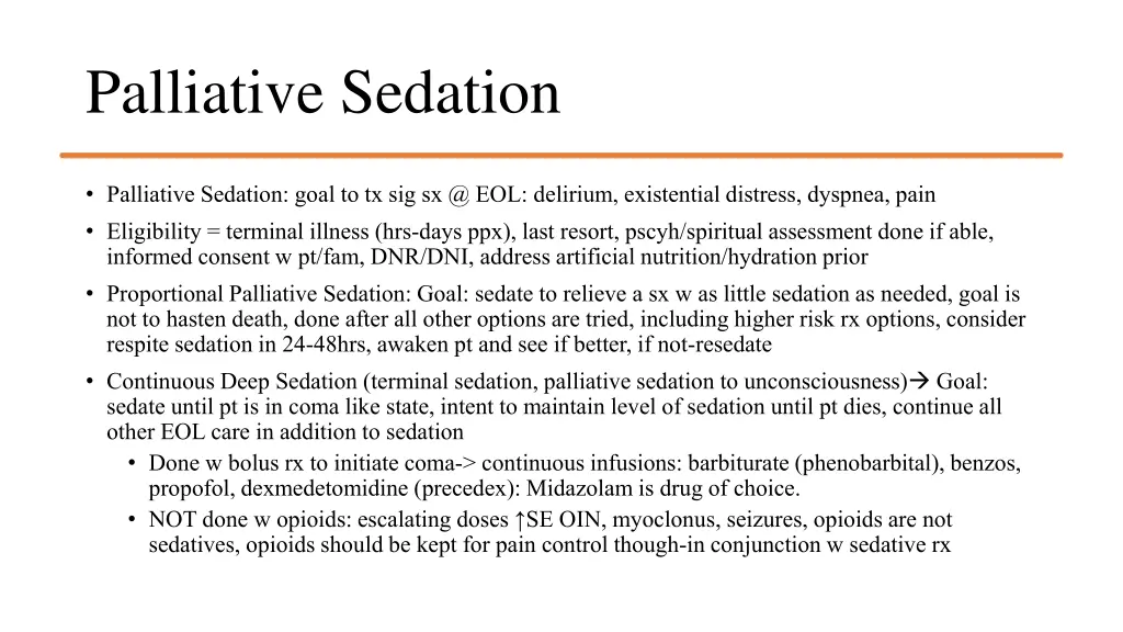 palliative sedation