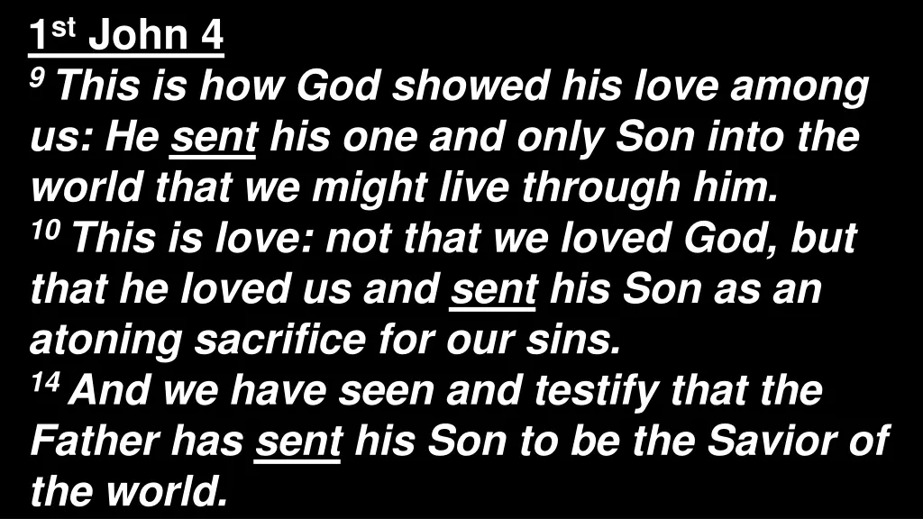 1 st john 4 9 this is how god showed his love