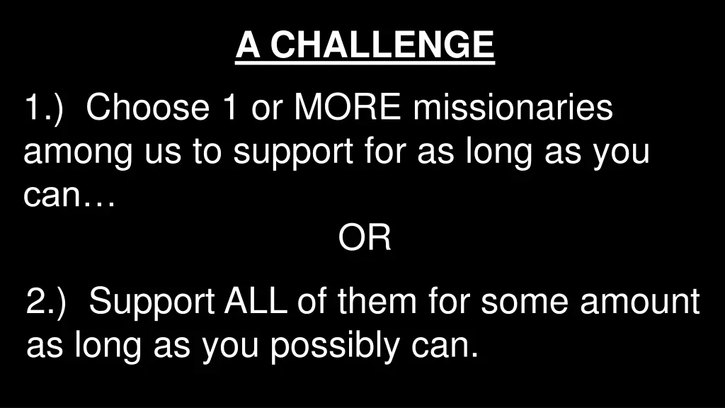 a challenge