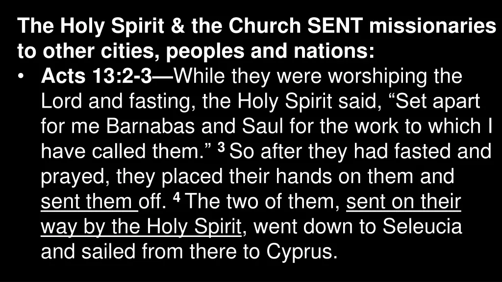 the holy spirit the church sent missionaries