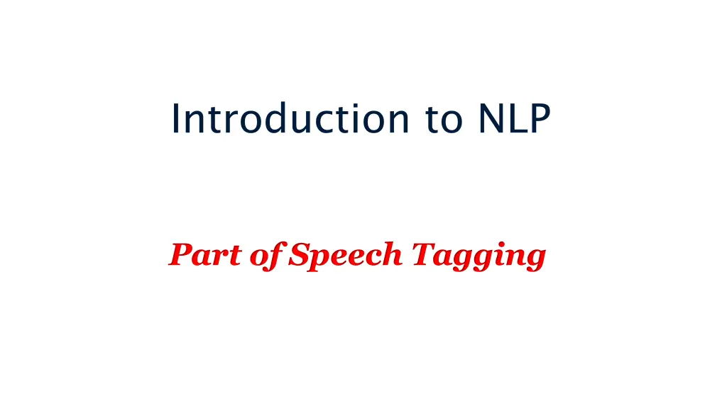 introduction to nlp