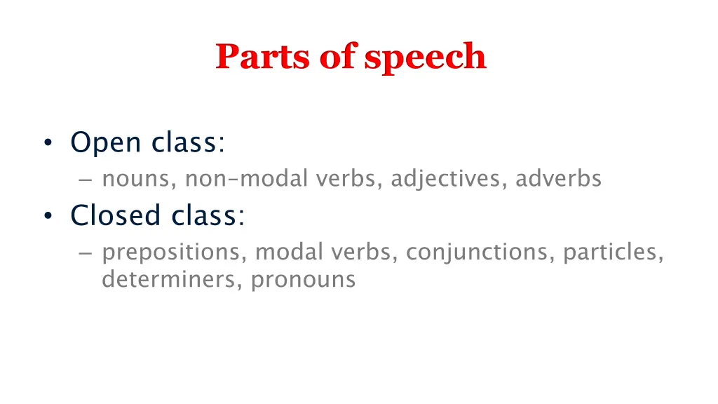 parts of speech