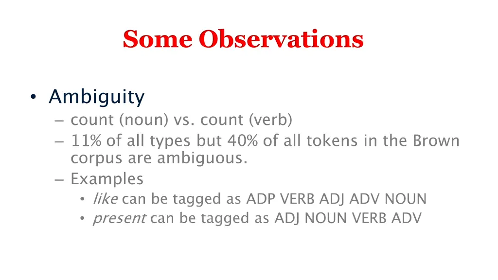 some observations